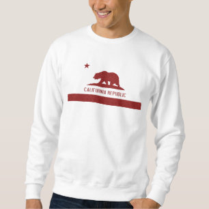 Rotes Damast-Kalifornien-Republik-Flaggent-shirt Sweatshirt