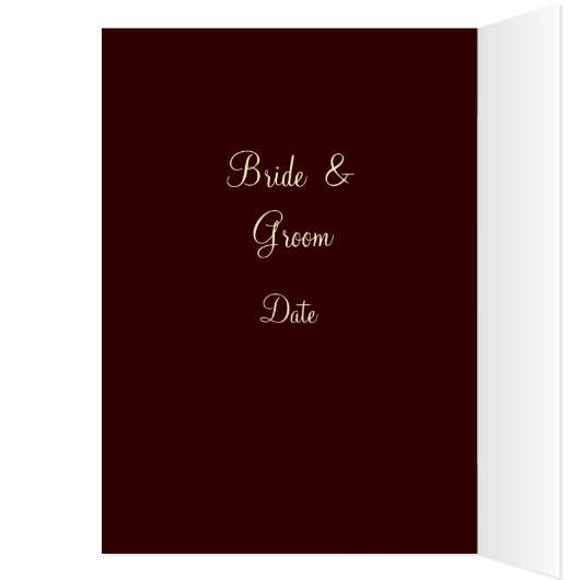 Rotes Damastbrokat Hochzeitsmenü (Innen (Links))