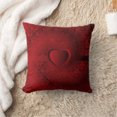 Rotes Damastherz Kissen (Decke)
