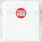 Rotes Danke Runder Aufkleber (Tasche)