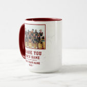 Rotes Danke Trainer Teamname Foto Tasse (Vorderseite Links)