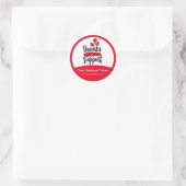 Rotes Danke-Verpackungsaufkleber Runder Aufkleber (Tasche)