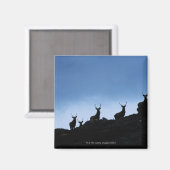 ROTES DEER (CERVUS ELAPHUS) SILHOUETT GEGEN MAGNET (Vorderseite/Rückseite)
