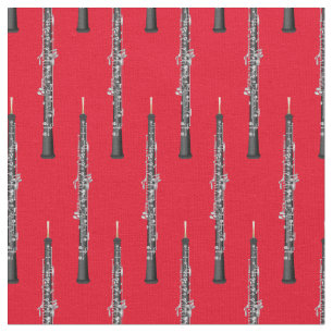 Rotes Dekor des Oboe Music Musician Room Stoff