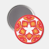 Rotes Dekorationsmagazin Magnet (Vorderseite/Rückseite)