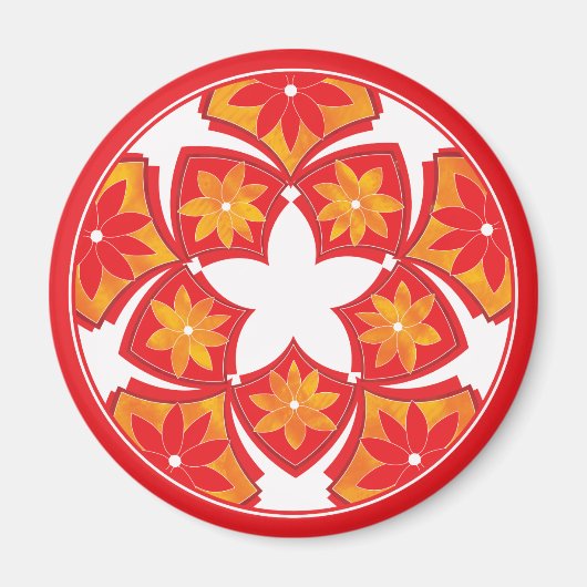 Rotes Dekorationsmagazin Magnet (Vorne)