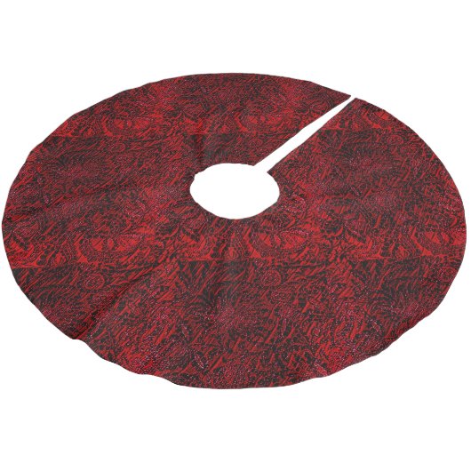 Rotes Dekoratives Blume Stoffdesign Treppenhaus Polyester Weihnachtsbaumdecke (Schrägansicht)