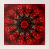 Rotes dekoratives Blumenpuzzle Puzzle (Horizontal)