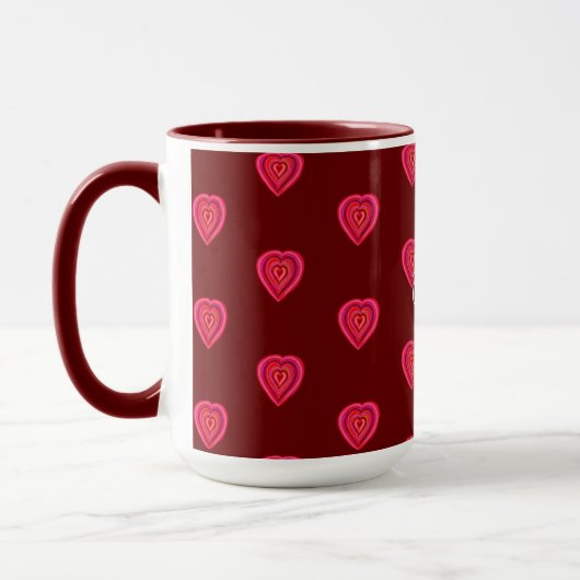 rotes dekoratives Herz Tasse (Links)