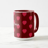 rotes dekoratives Herz Tasse (VorderseiteRechts)