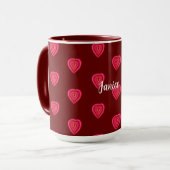 rotes dekoratives Herz Tasse (Vorderseite Links)