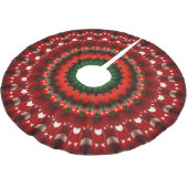 Rotes Dekoratives Holiday Tree Skirt Polyester Weihnachtsbaumdecke (Schrägansicht)
