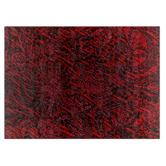 Rotes Dekorglas aus Blume Schneidebrett (Vorderseite)