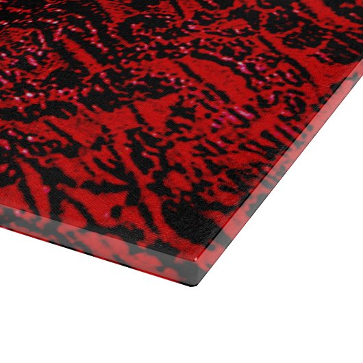 Rotes Dekorglas aus Blume Schneidebrett (Ecke)