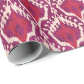 Rotes des Chic bunte und lila ikat Stammes- Muster Geschenkpapier (Rolleneckpunkt)