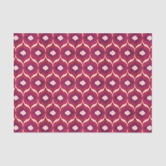 Rotes des Chic bunte und lila ikat Stammes- Muster Seidenpapier (Vorderseite)