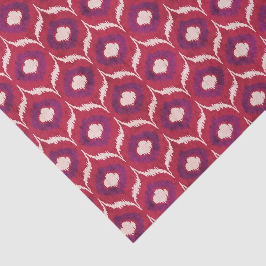 Rotes des Chic bunte und lila ikat Stammes- Muster Seidenpapier (Ausschnitt)