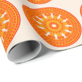 Rotes Dharma-Rad (buddhistische Kunst) Geschenkpapier (Rolleneckpunkt)