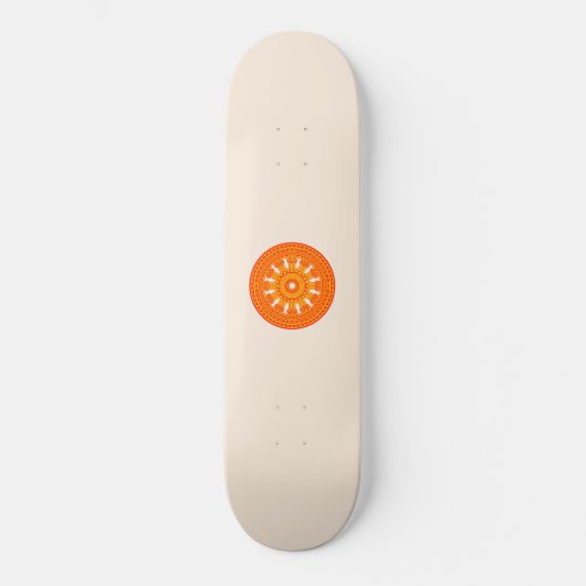 Rotes Dharma-Rad (buddhistische Kunst) Skateboard (Vorderseite)