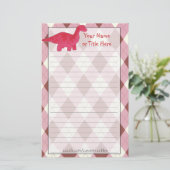 Rotes Dino-Briefpapier Briefpapier (Stehend Vorderseite)