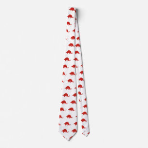 Rotes Dinosauriermuster Krawatte