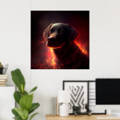 Rotes Dog-Poster Poster (Heimbüro)