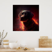 Rotes Dog-Poster Poster (Küche)