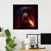 Rotes Dog-Poster Poster (Heimbüro)