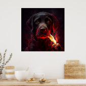Rotes Dog-Poster Poster (Küche)