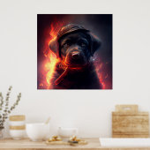 Rotes Dog-Poster Poster (Küche)