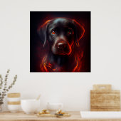 Rotes Dog-Poster Poster (Küche)