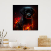Rotes Dog-Poster Poster (Küche)