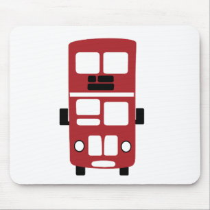 Rotes Doppeldecker-Busmousepad Mousepad