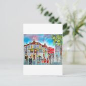 Rotes Doppeldecker-Bussebussbild Postkarte (Stehend Vorderseite)