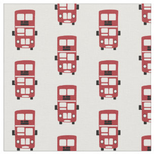 Rotes Doppeldeckerbusgewebe Stoff