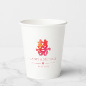 Rotes doppeltes Glück Blumenzwiebeln Chinesische H Pappbecher (Rückseite)