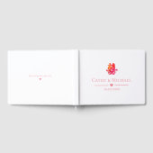 Rotes doppeltes Glück florale moderne chinesische Gästebuch (Voll)