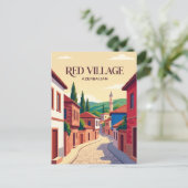 Rotes Dorf Aserbaidschan Postkarte (Stehend Vorderseite)