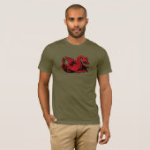 Rotes Drache-Geschöpf-kundengerechter T - Shirt (Vorne ganz)