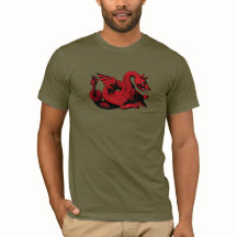 Rotes Drache-Geschöpf-kundengerechter T - Shirt