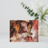 Rotes Drache-Weihnachten Feiertagspostkarte (Stehend Vorderseite)