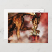 Rotes Drache-Weihnachten Feiertagspostkarte (Vorne/Hinten)