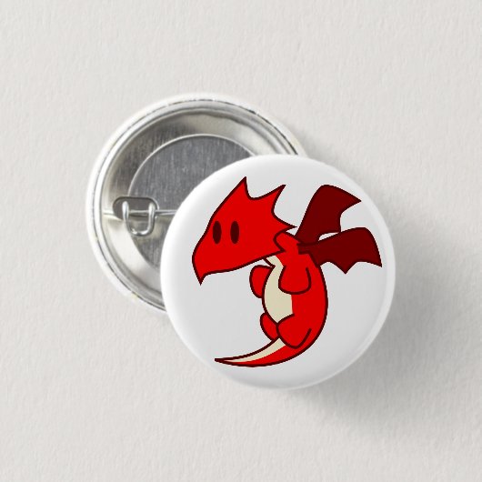 Rotes Drache-Zeichen Button (Vorne & Hinten)