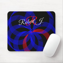 Rotes drehendes Akzent-Geometrie-Mauspad Mousepad