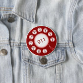 Rotes Drehscheibentelefon wählt Notrufnummer 911 Button (Beispiel)