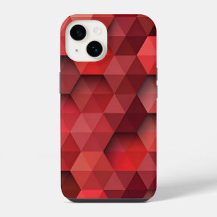 Rotes Dreieck-Geometrie-Muster iPhone 14 Hülle