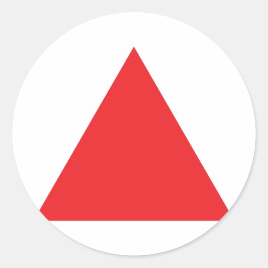 rotes Dreieck Runder Aufkleber (Vorderseite)