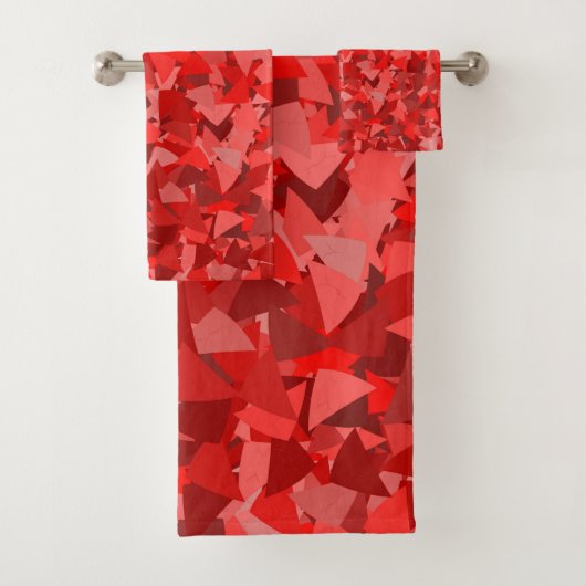 Rotes Dreieckmuster Badhandtuch Set (Insitu)