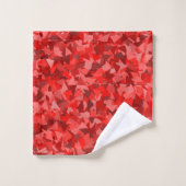 Rotes Dreieckmuster Badhandtuch Set (Waschlappen)