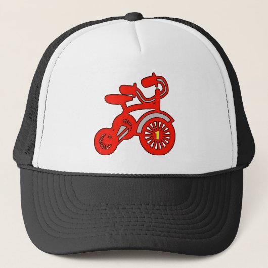 Rotes Dreirad1. Geburtstag Truckerkappe (Vorderseite)